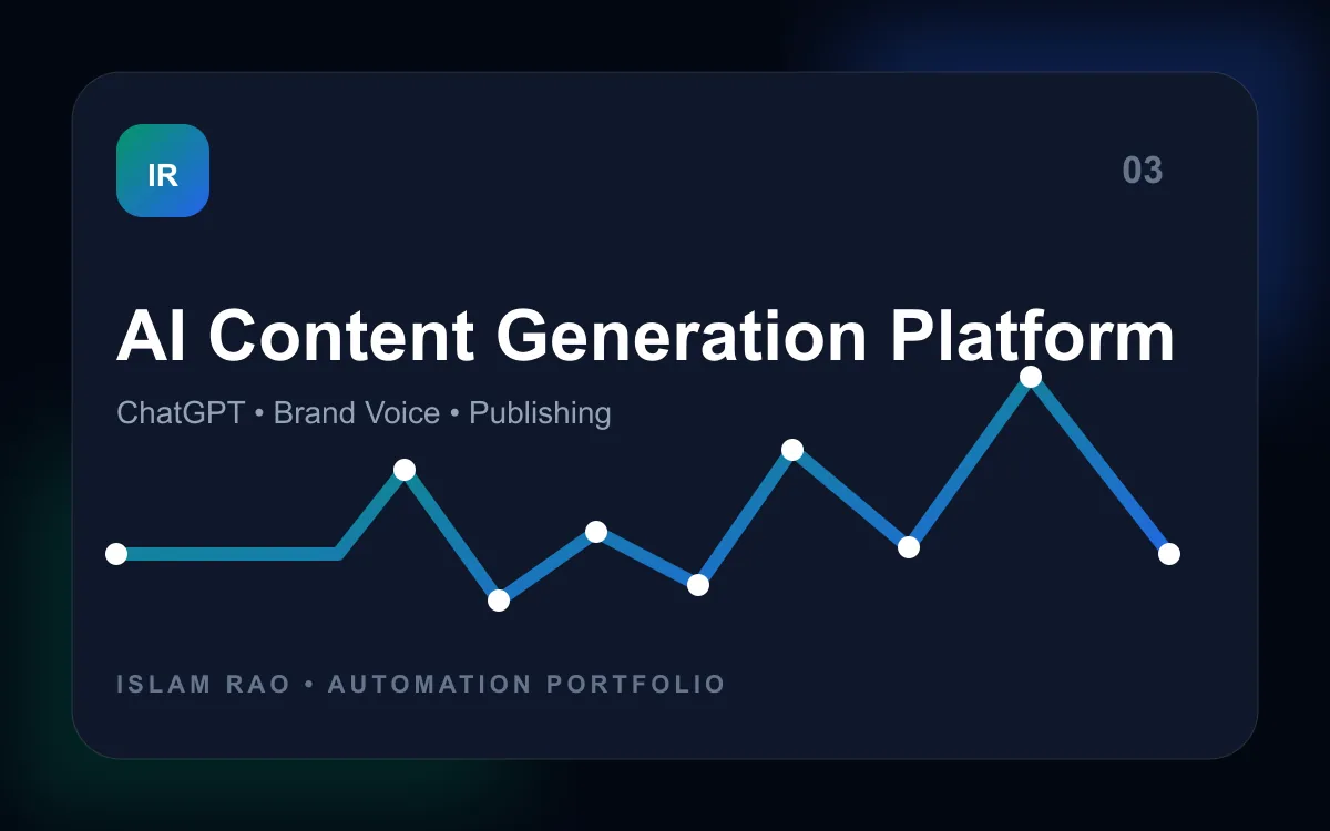AI Content Generation Platform automation project